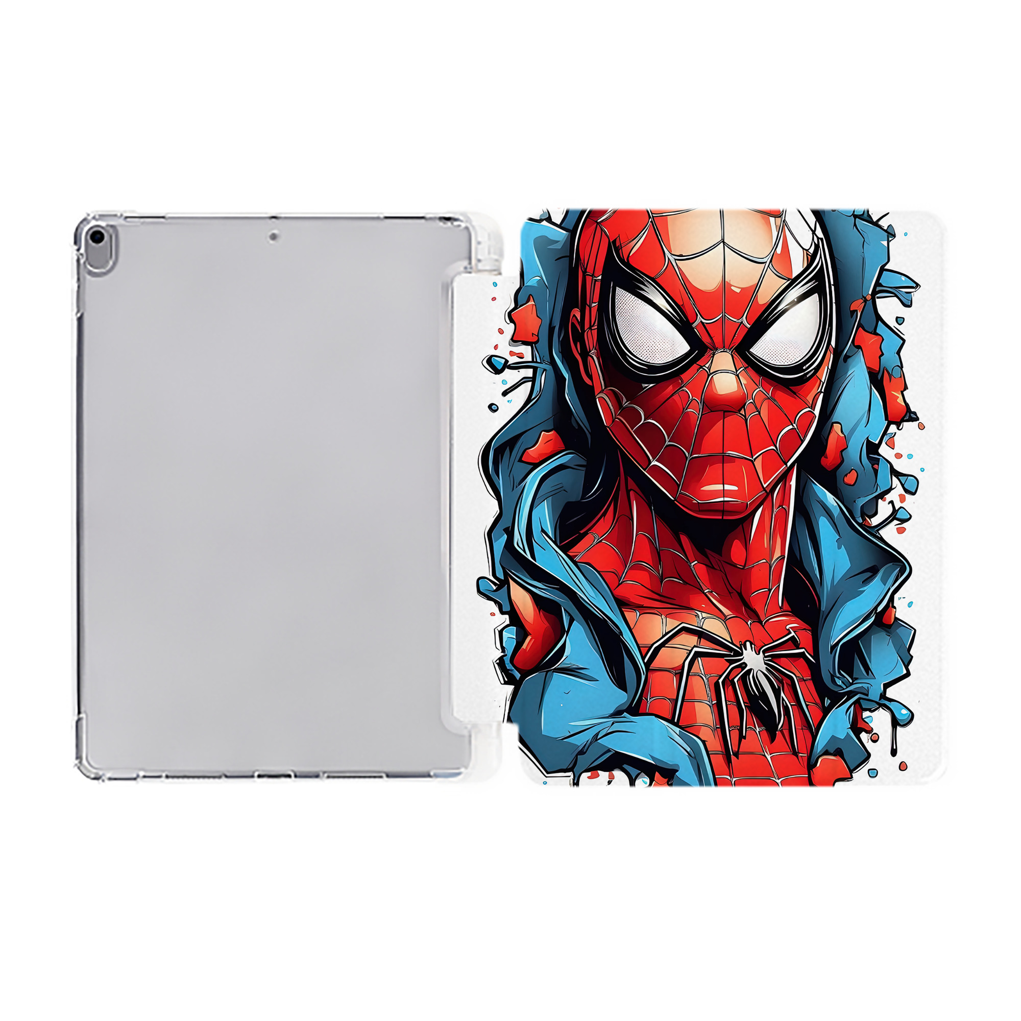 （画像用） Spider Man スパイダーマン IPad ケース ペン収納付き 三つ折りスタンド PUレザー×シリコン 対応機種9.5/10.5/10.9インチ